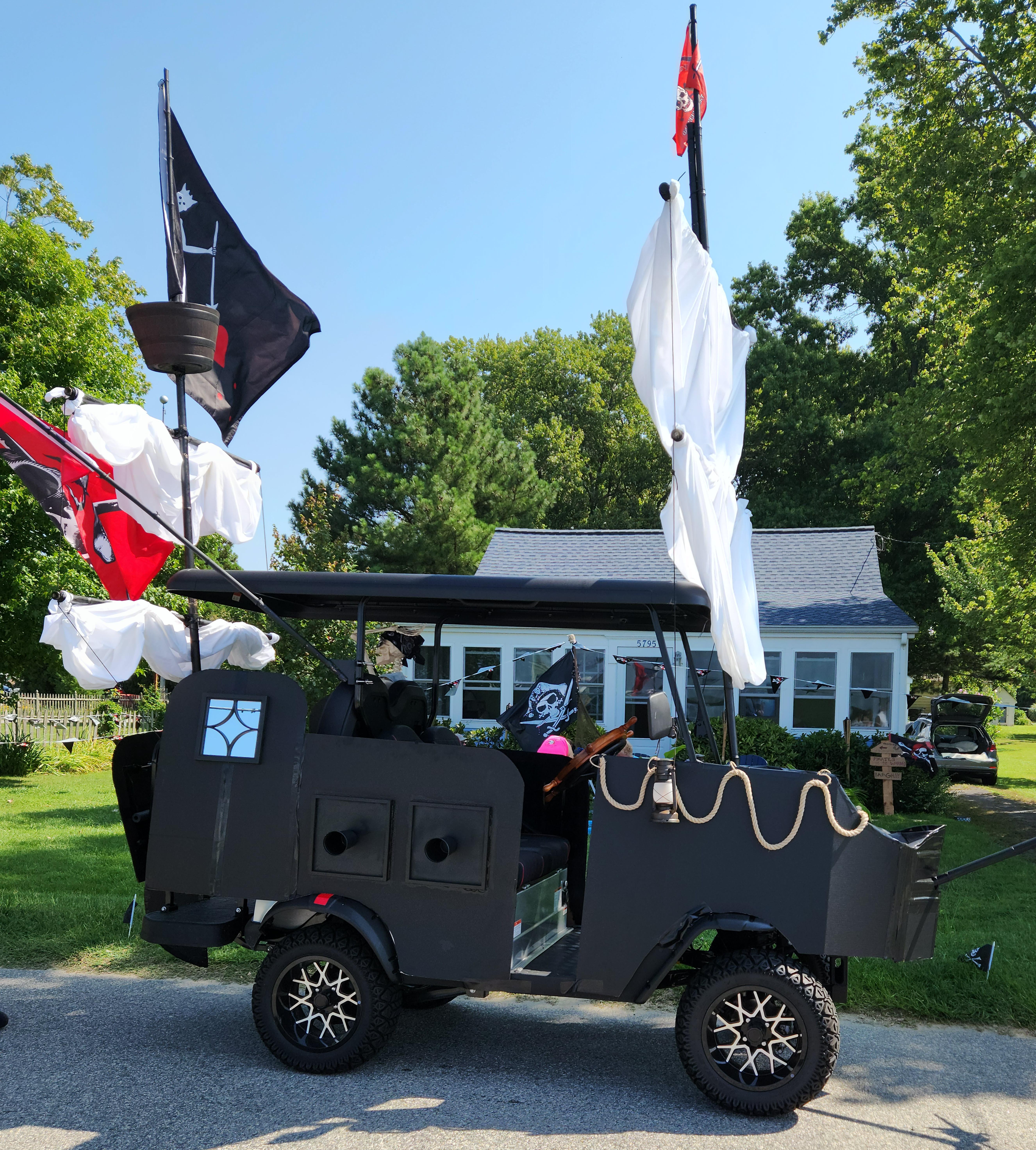 A low-speed pirate vehicle for Pirates and Wenches Weekend