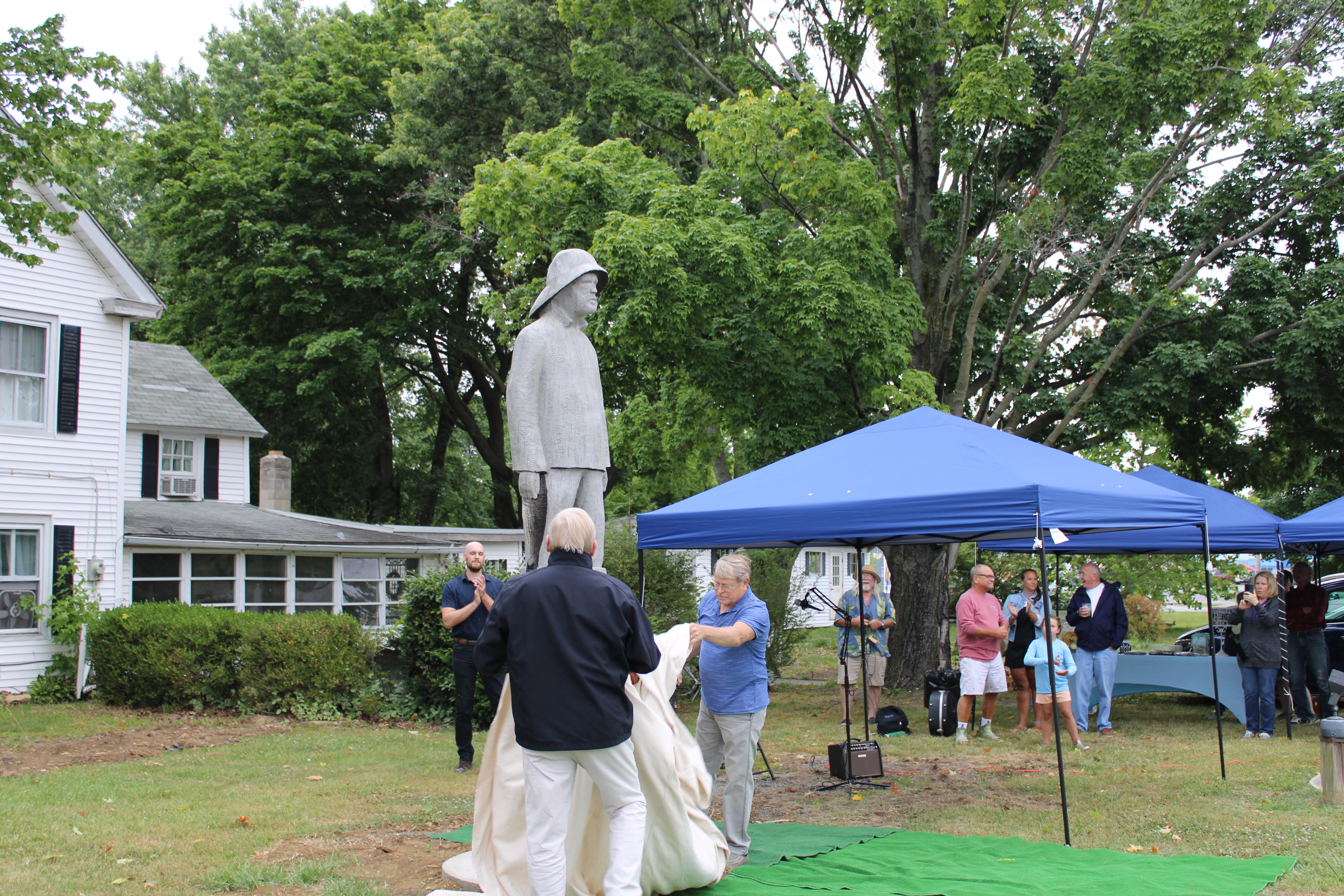 The Restored Old Salt is unveiled by Ron Fithian and the restoration artist Ron Elburn